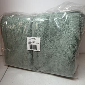 HAVEN Chionis Green 6 Piece Washcloth Set of 6 - Turkish Cotton